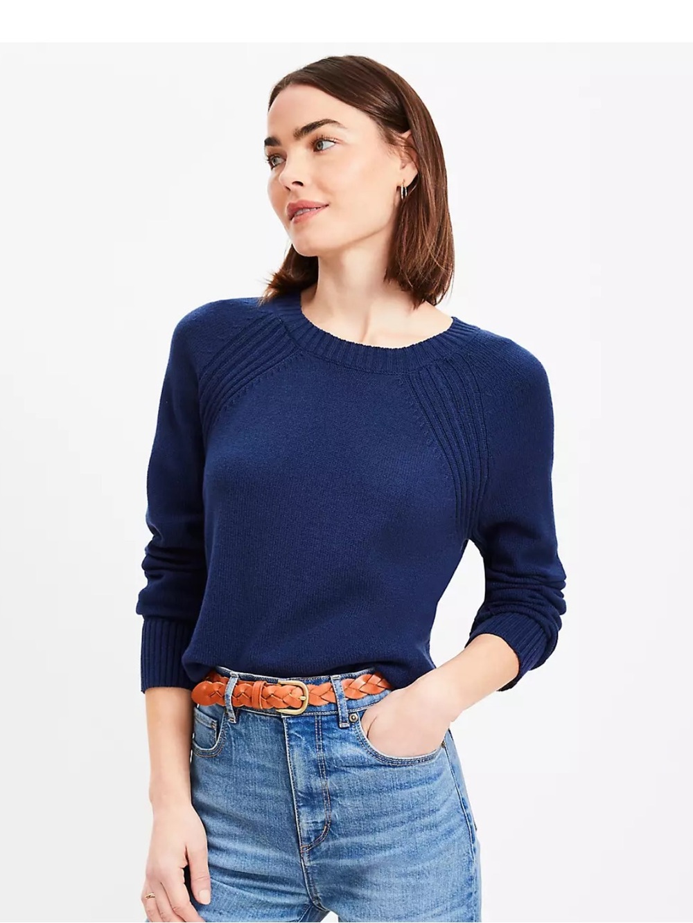 LOFT Crewneck Women's Sweater in Navy Size M